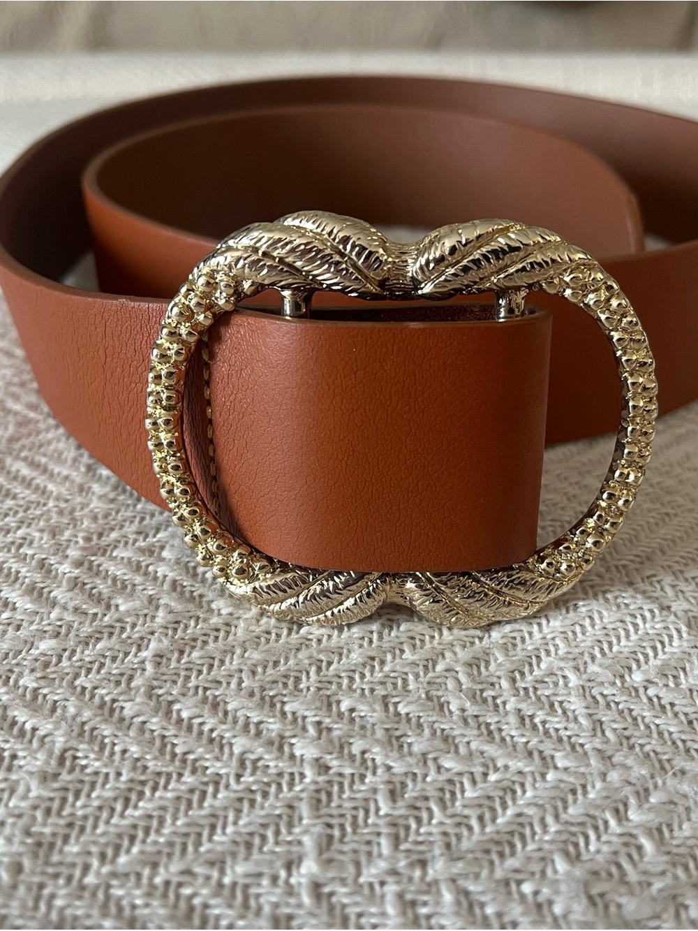 Sezane Artemis Natural Heritage Leather Belt Sz T-90 (medium)